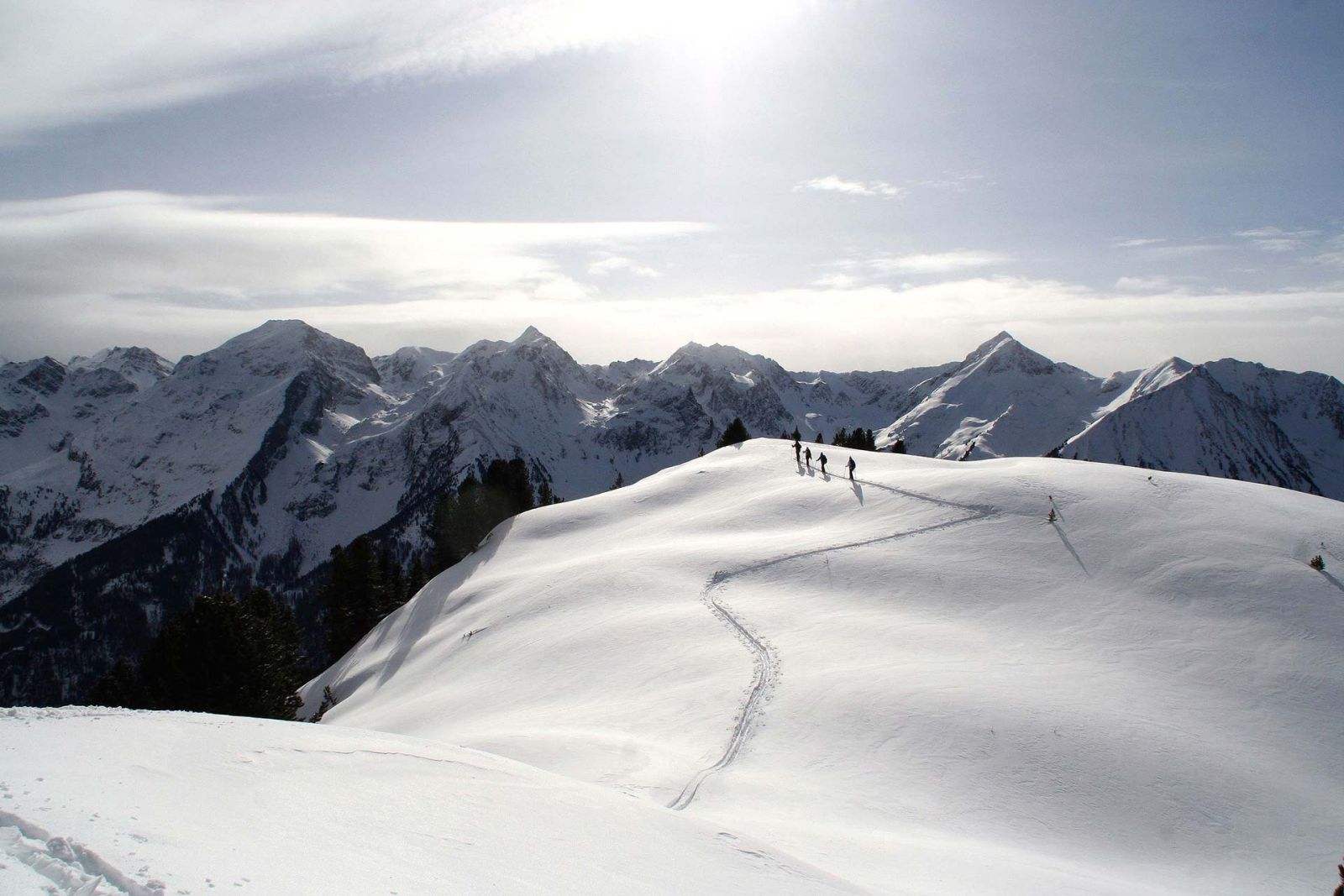 Paysage d'hiver domaine skiable du Pitztal